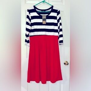 Hiqueen Women's Scoop Neck 2/3 Sleeve Dress, size XL NWT